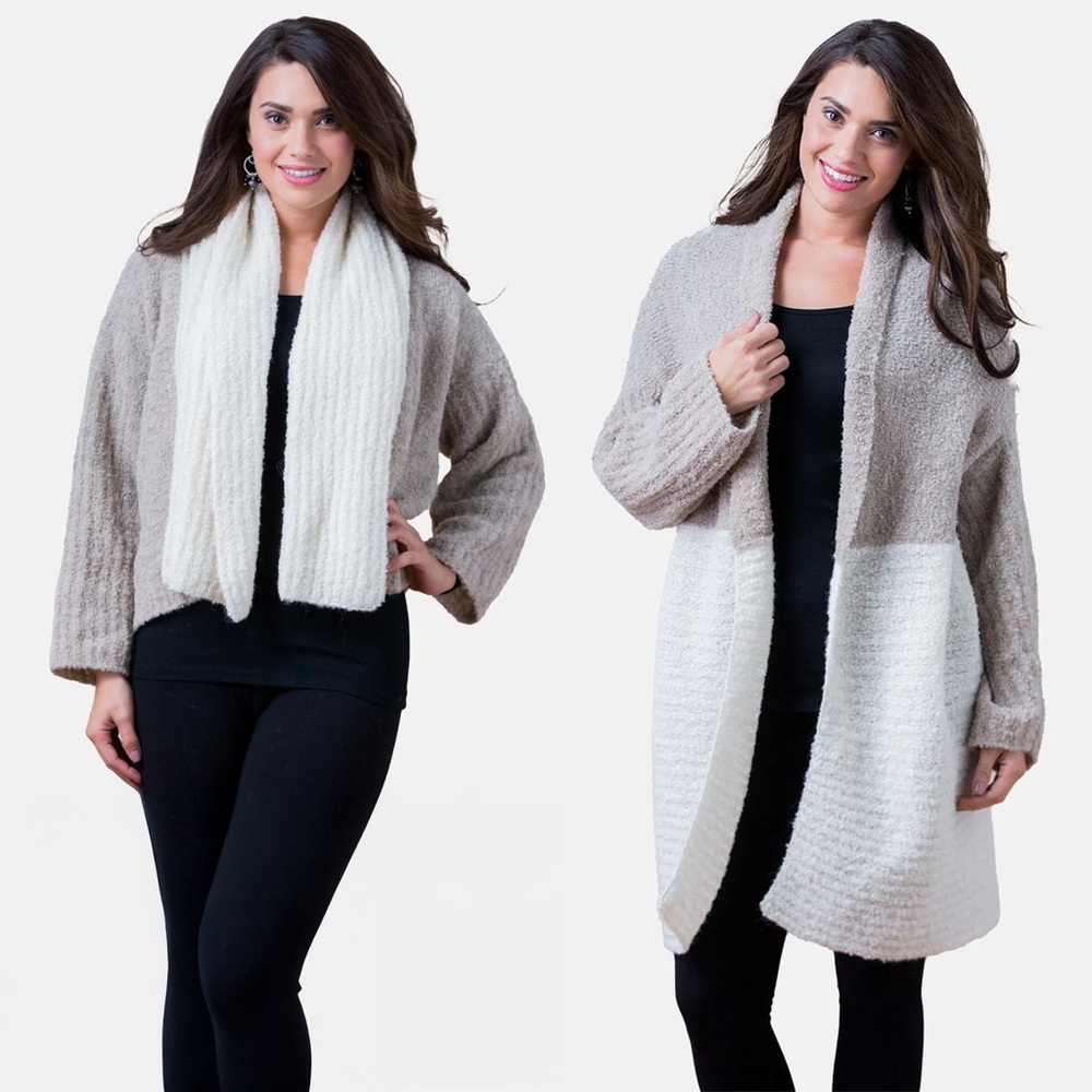NWT - Simply Natural - Alpaca Double Boucle Cardigan - Gray